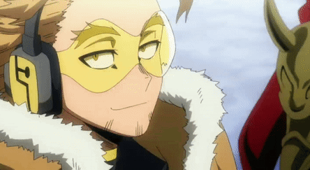 Hawks from MHA (My Hero Academia) using his fingers to make it look like he's "zipped his mouth shut". This is a gif.